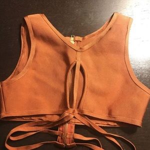 Peach crop top